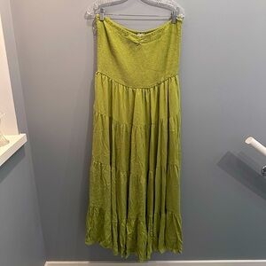 Green Strapless Maxi Dress